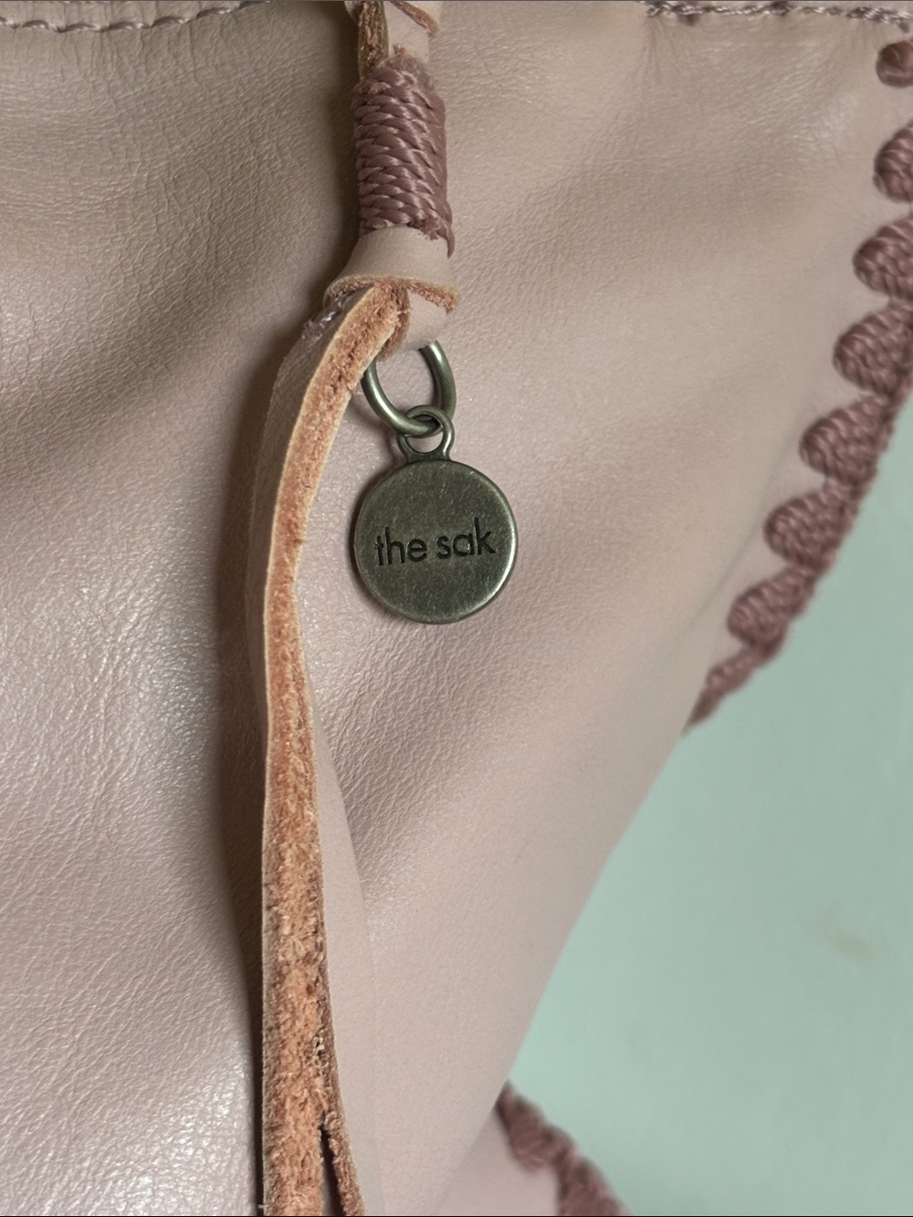 The Sak Blush Pink Leather Shoulder Bag with Braided Handle - Picture 2 of 10